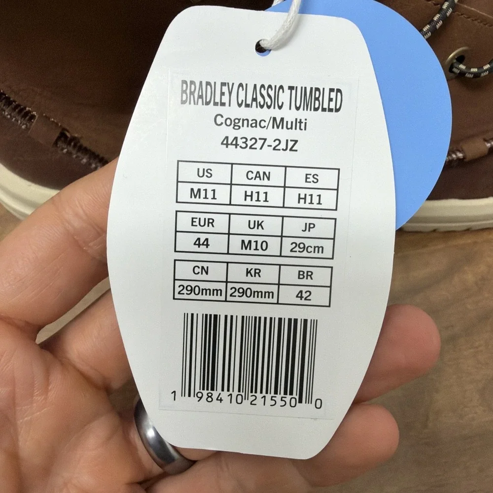 Hey Dude Men's Bradley Classic Tumbled Cognac Brown Size 11‎ lightweight wool